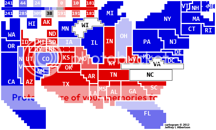 Electoral college map projections 2012